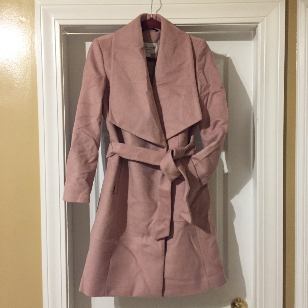 Pink Wool Belted Coat-Women